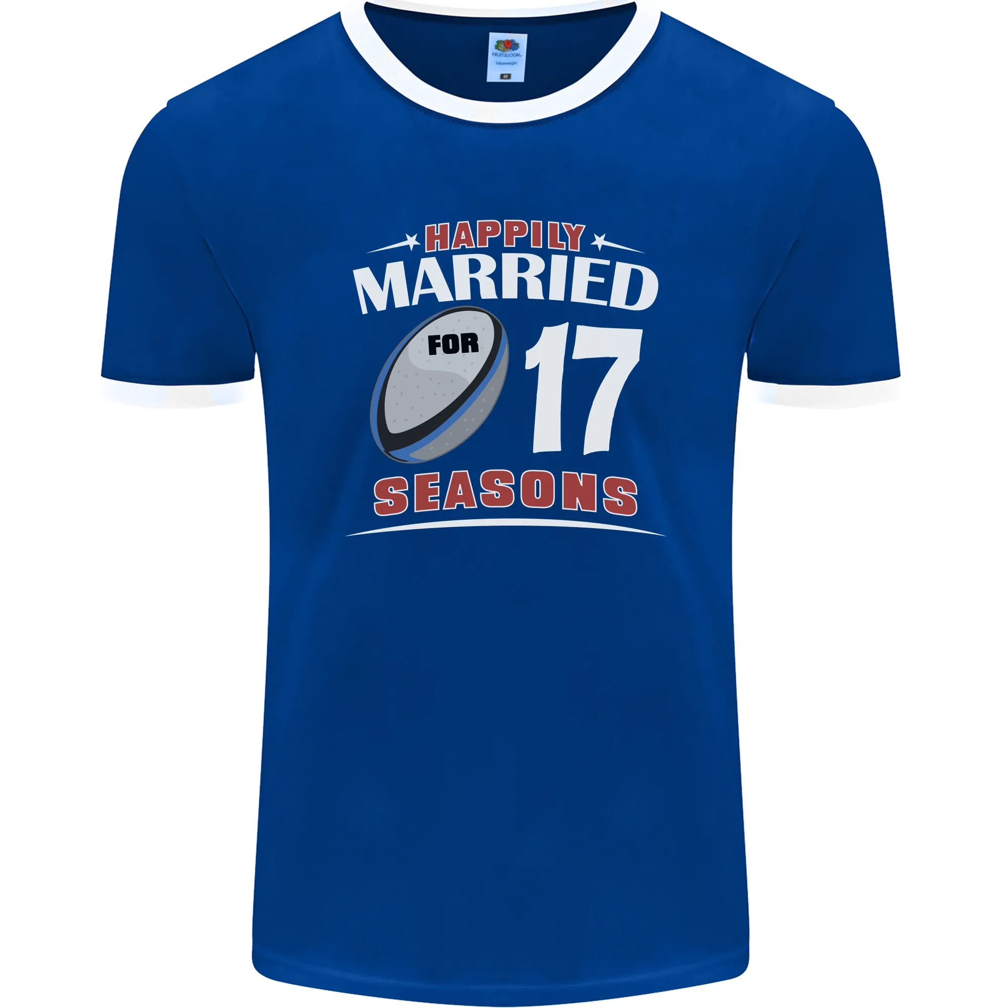 17 Year Wedding Anniversary 17th Rugby Mens Ringer T-Shirt FotL