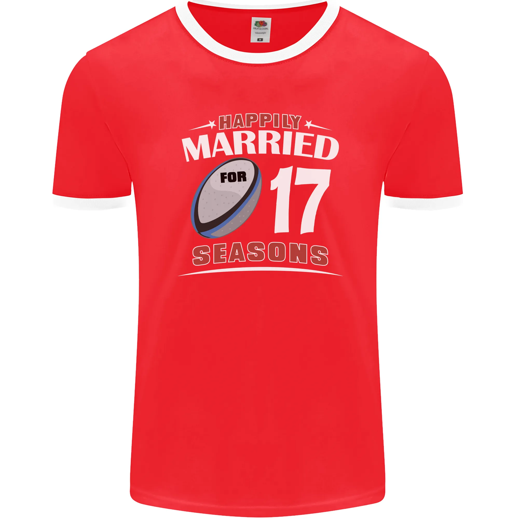 17 Year Wedding Anniversary 17th Rugby Mens Ringer T-Shirt FotL
