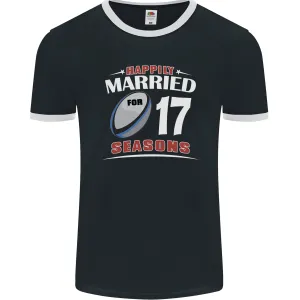 17 Year Wedding Anniversary 17th Rugby Mens Ringer T-Shirt FotL