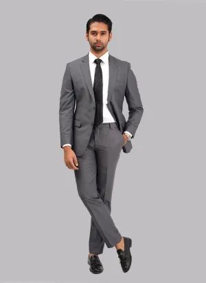 2-Piece Suit Premium Dark Grey Plain