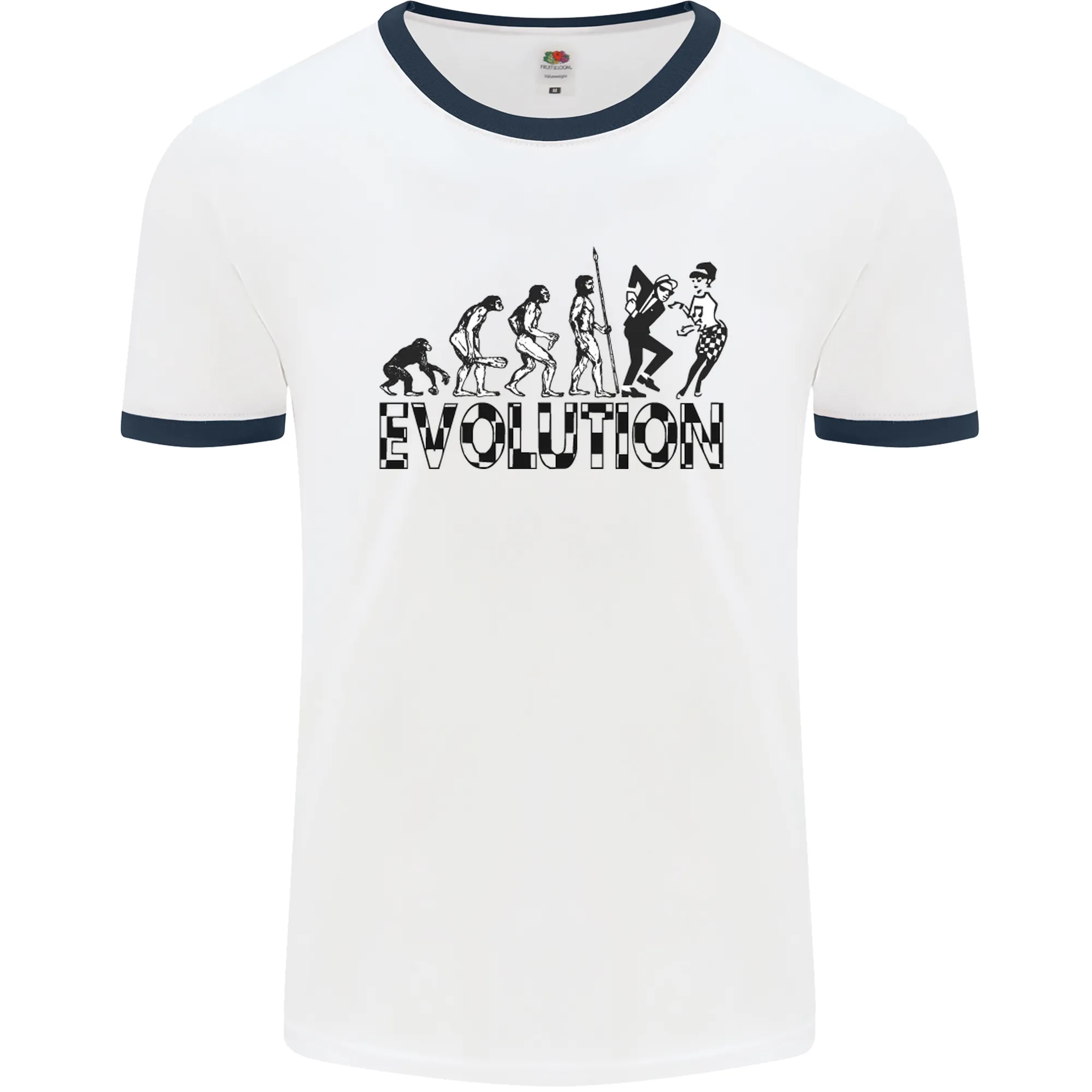 2 Tone Evolution Music 2Tone SKA Mens Ringer T-Shirt