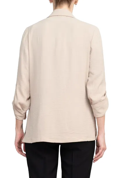 Adrianna Papell Sport Collar Neck One Button 3/4 Sleeve Woven Blazer