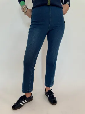 Ankle Denim Baby Bootcut Pants - Midwash