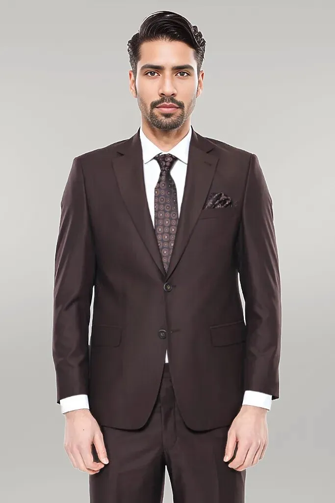 Brown 4 Drop Regular Suit | Wessi