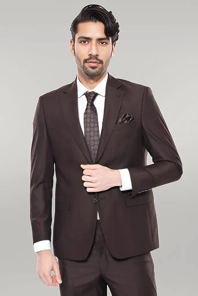 Brown 4 Drop Regular Suit | Wessi
