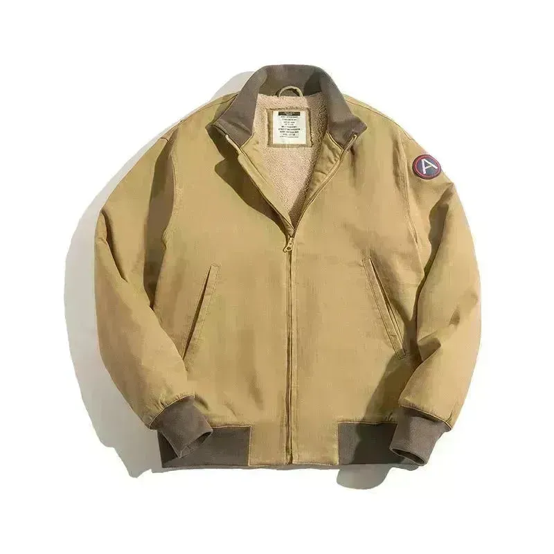 Casual Autumn Winter Jacket for Men Cotton Padded stand collar