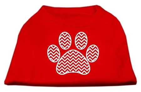 Chevron Paw Screen Print Shirt Red XL (16)