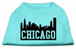 Chicago Skyline Screen Print Shirt Aqua XXL (18)