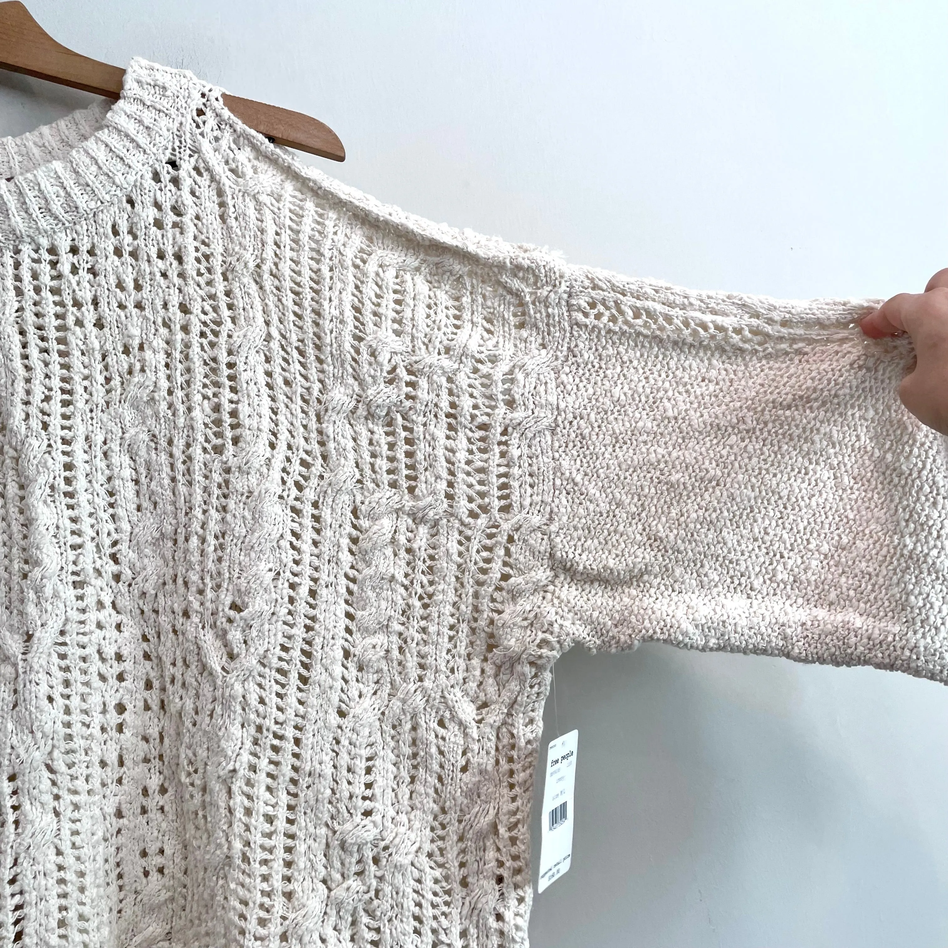Cold Shoulder Open Knit Chunky Sweater