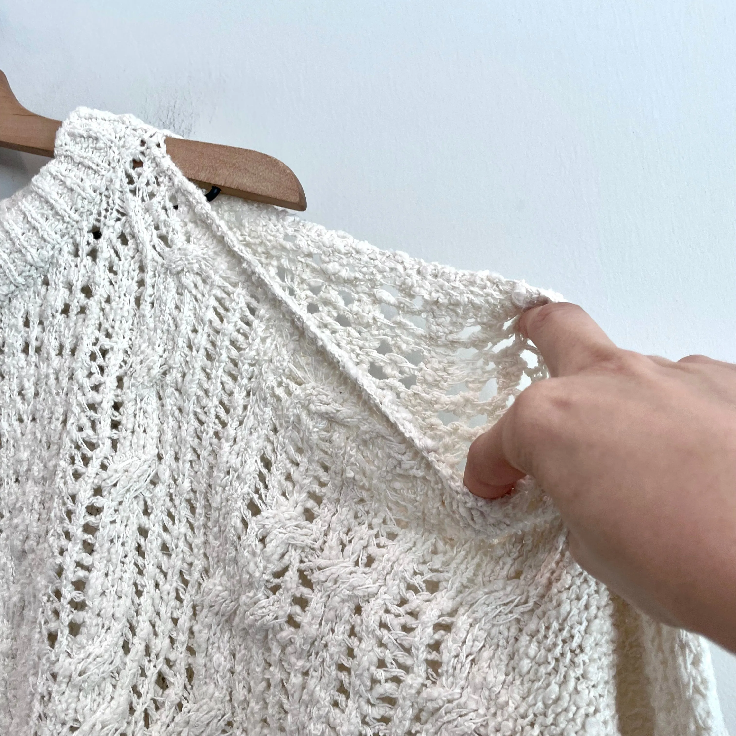 Cold Shoulder Open Knit Chunky Sweater
