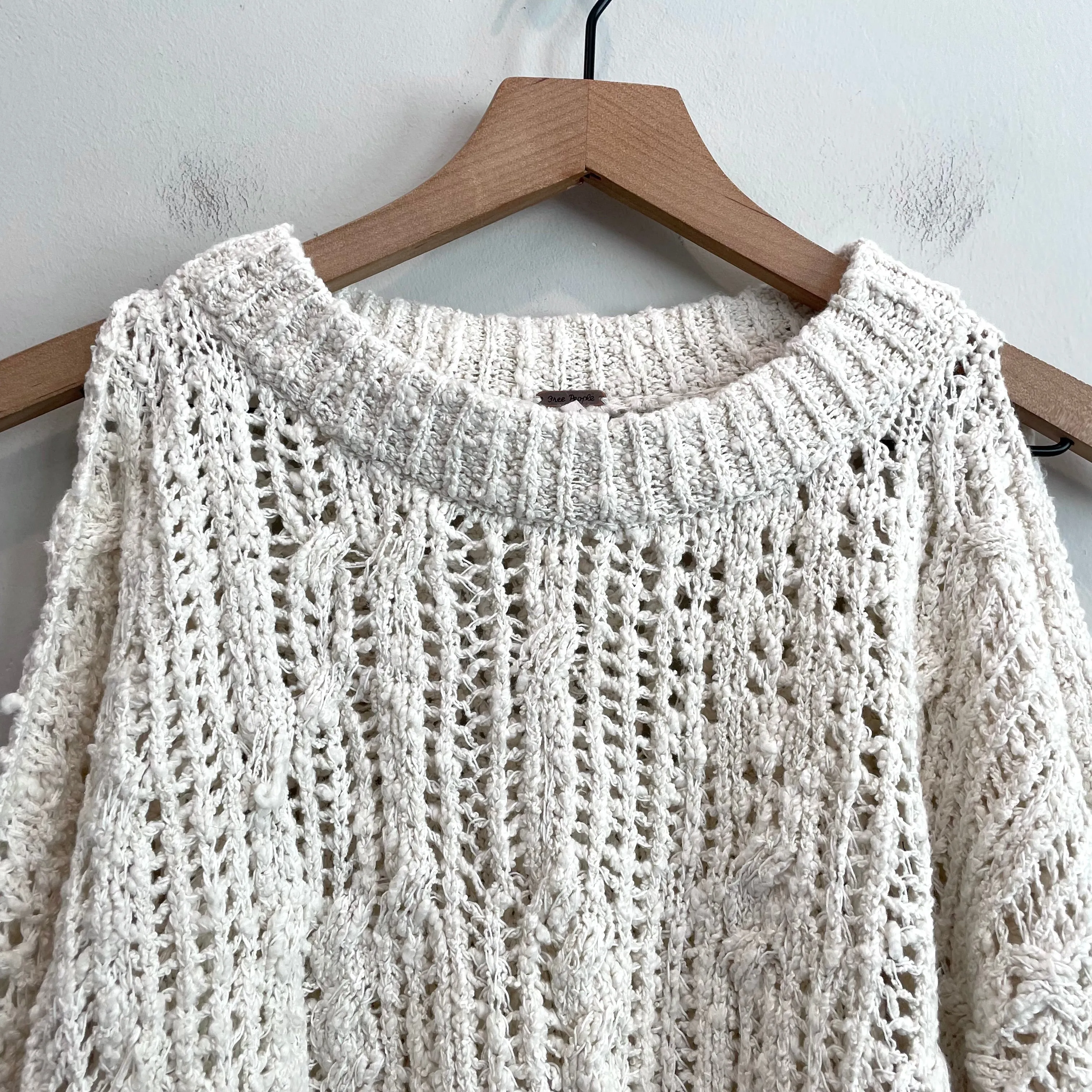Cold Shoulder Open Knit Chunky Sweater