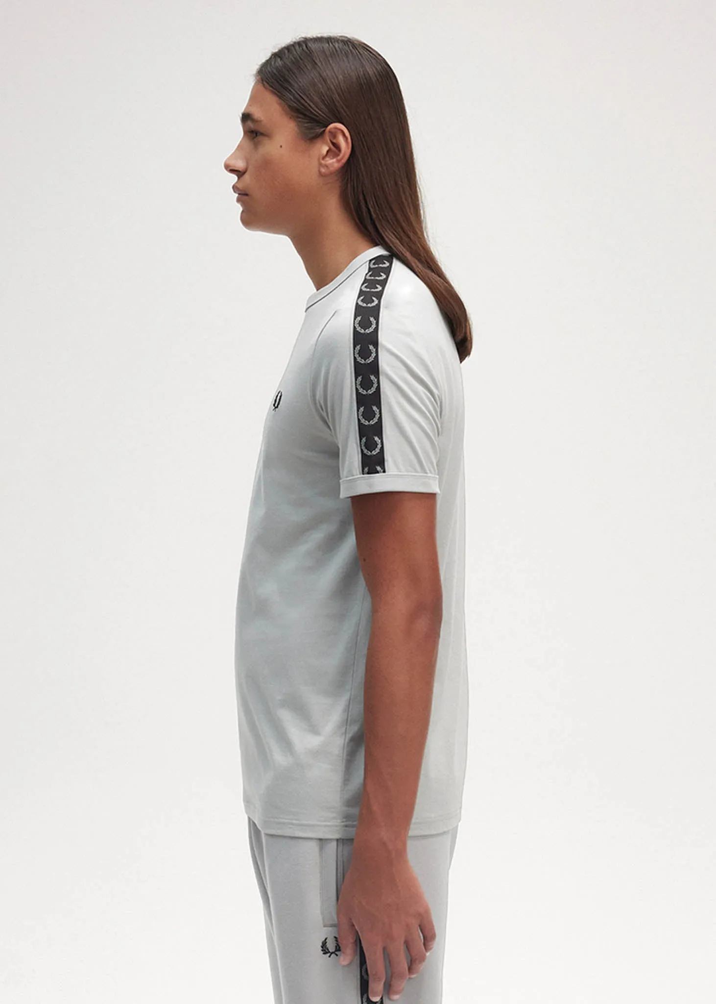 Contrast tape ringer t-shirt - limestone black