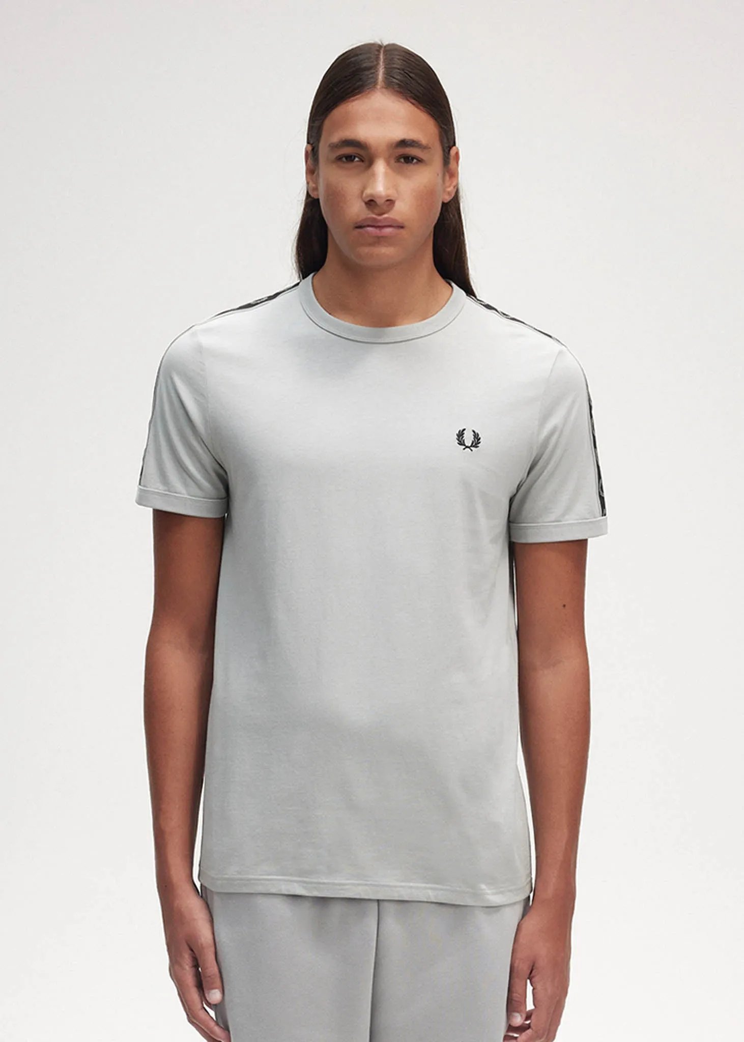 Contrast tape ringer t-shirt - limestone black