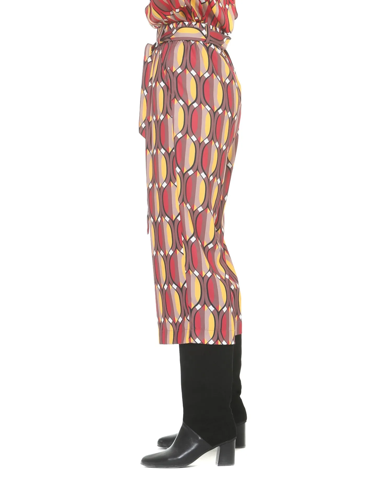 Crop trousers geometric pattern