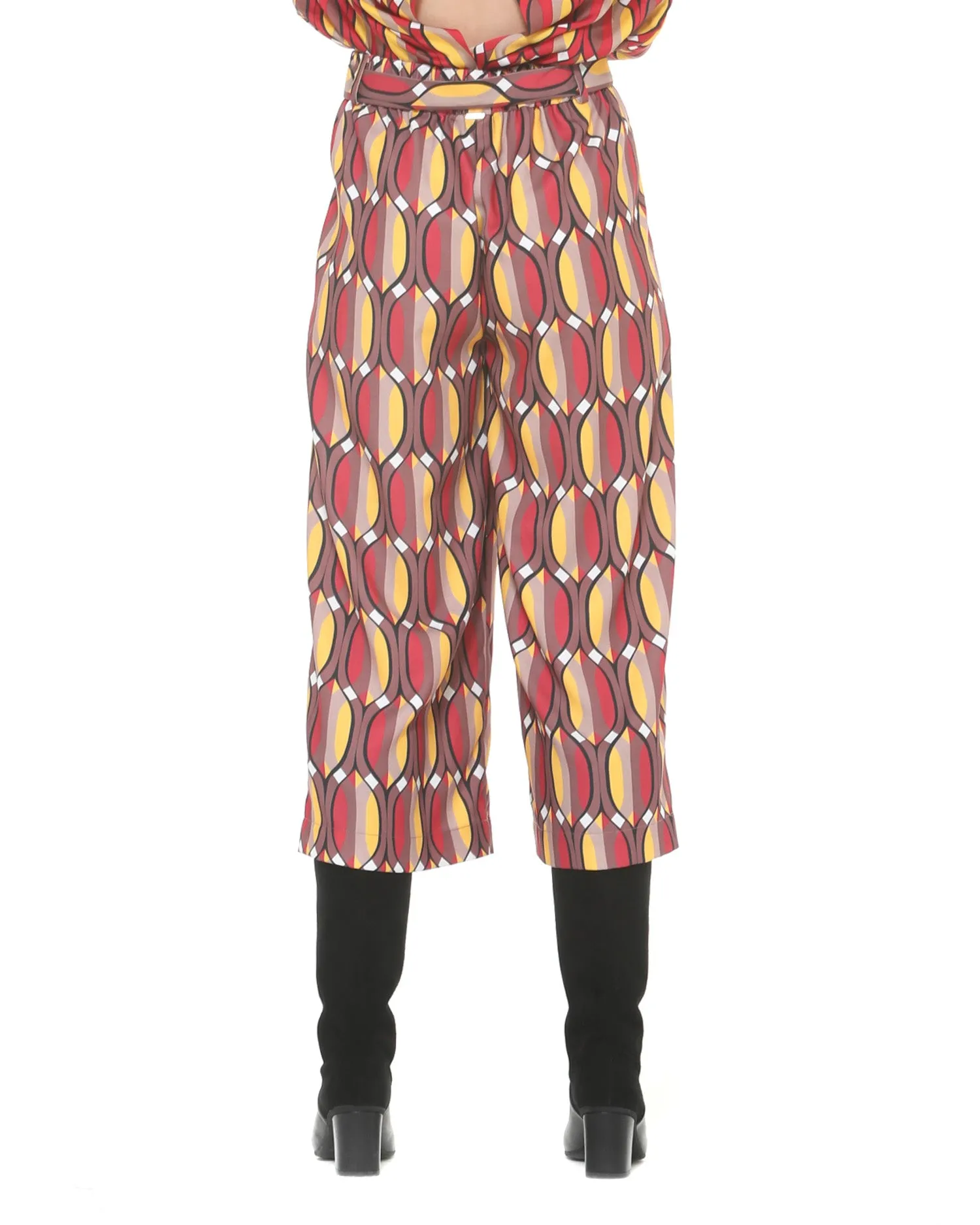 Crop trousers geometric pattern
