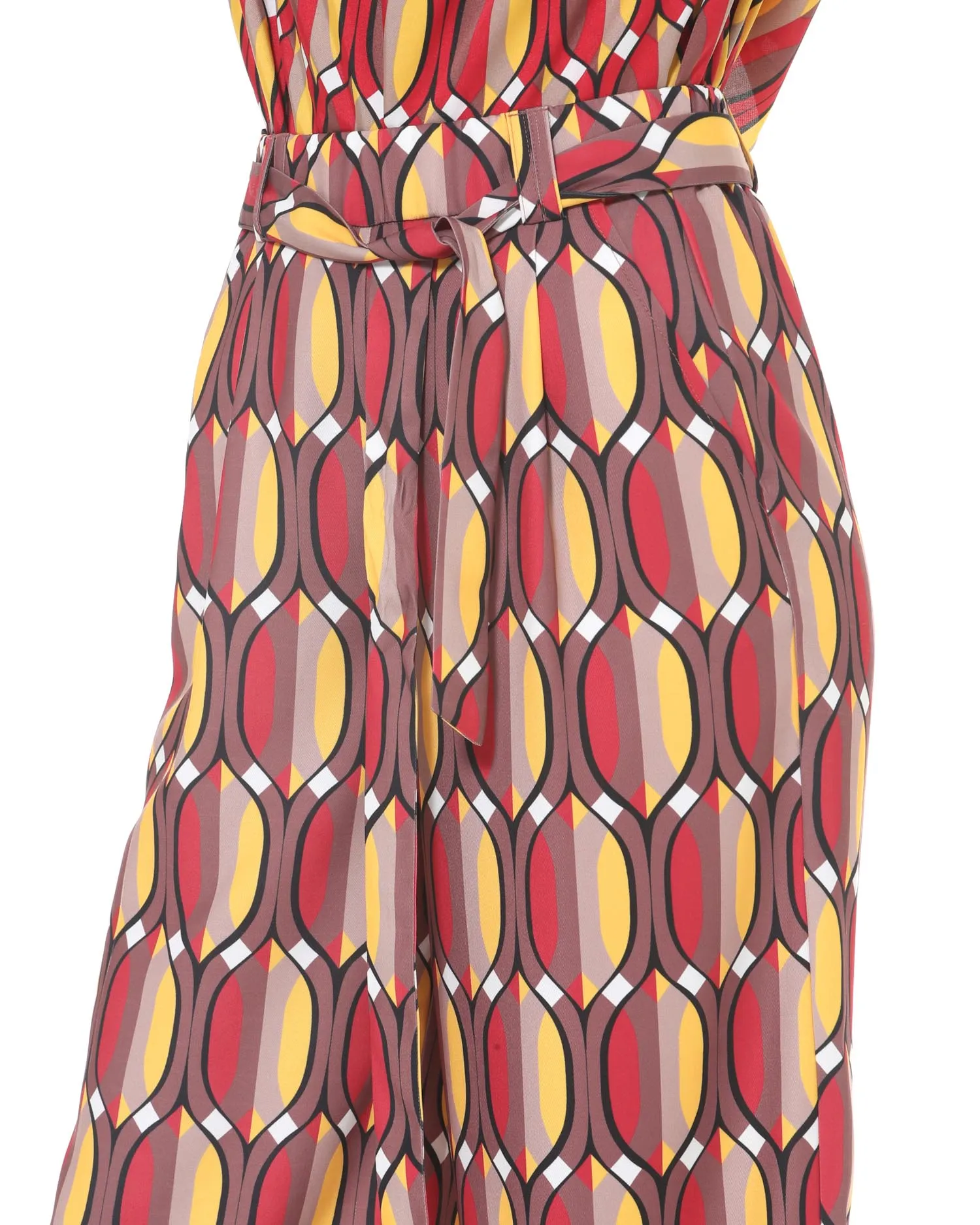 Crop trousers geometric pattern