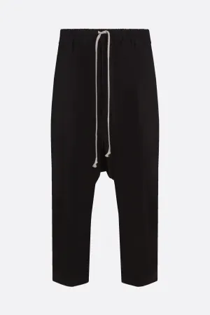 cropped cotton trousers with drawstring
