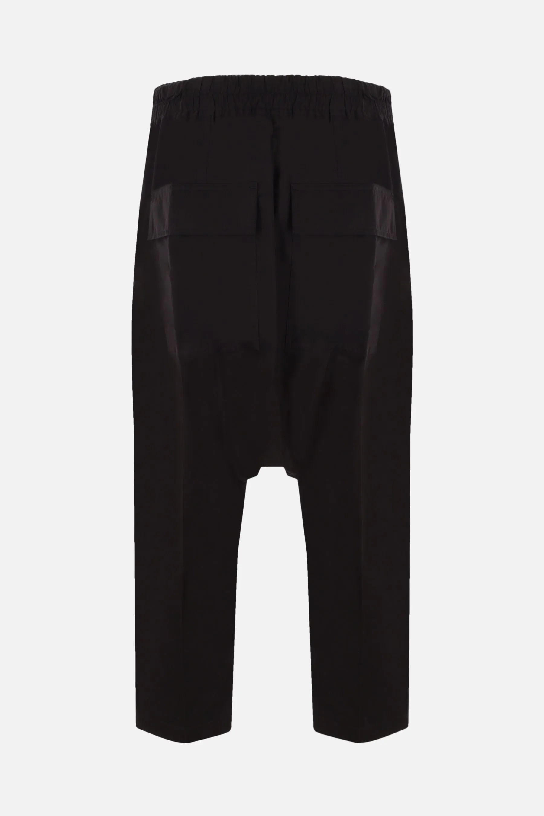 cropped cotton trousers with drawstring
