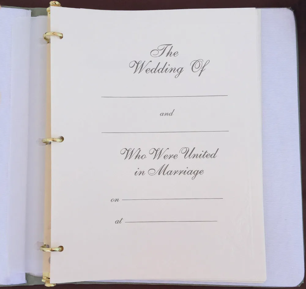 Elizabeth Wedding Memory Book