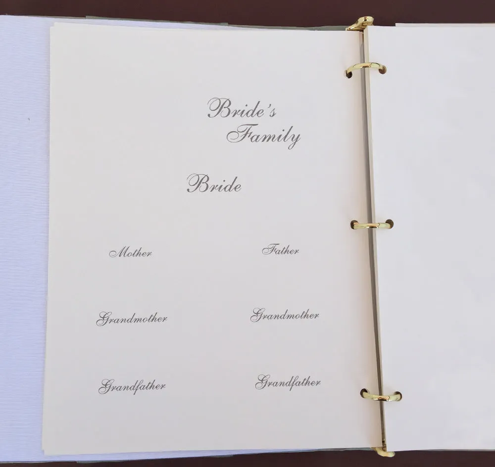 Elizabeth Wedding Memory Book