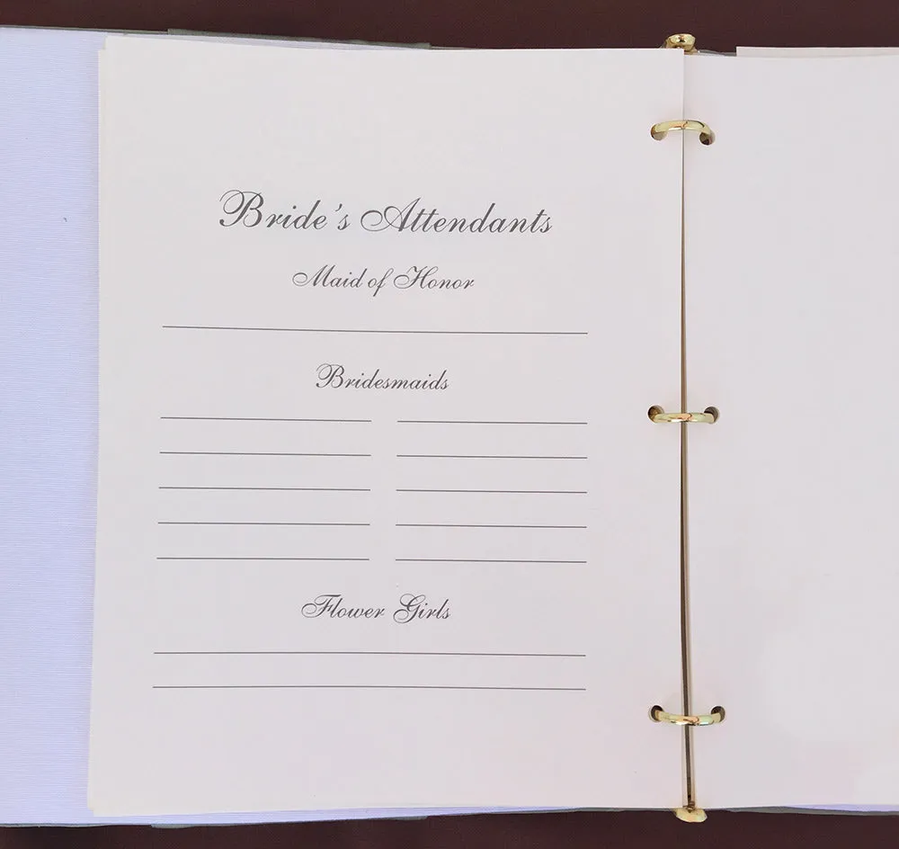 Elizabeth Wedding Memory Book