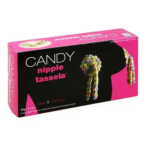 Erotic Adhesive 2 Flavored Candy Nipple Tassels