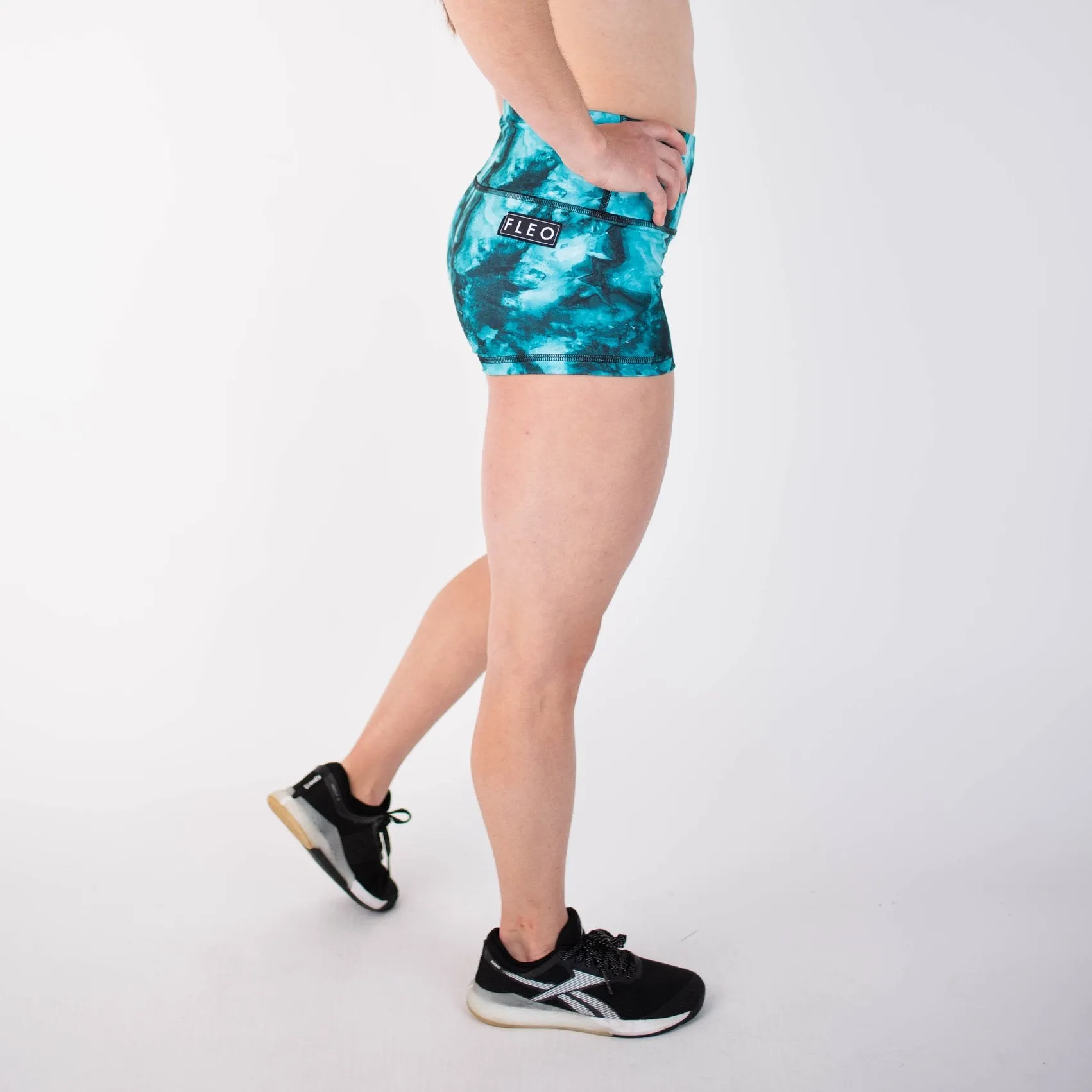 FLEO Turquoise Stone Shorts (High-rise Original)