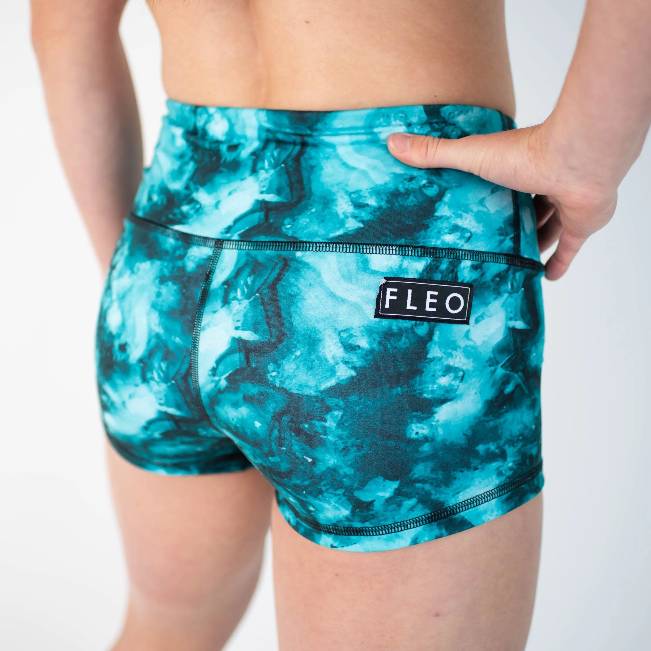 FLEO Turquoise Stone Shorts (High-rise Original)