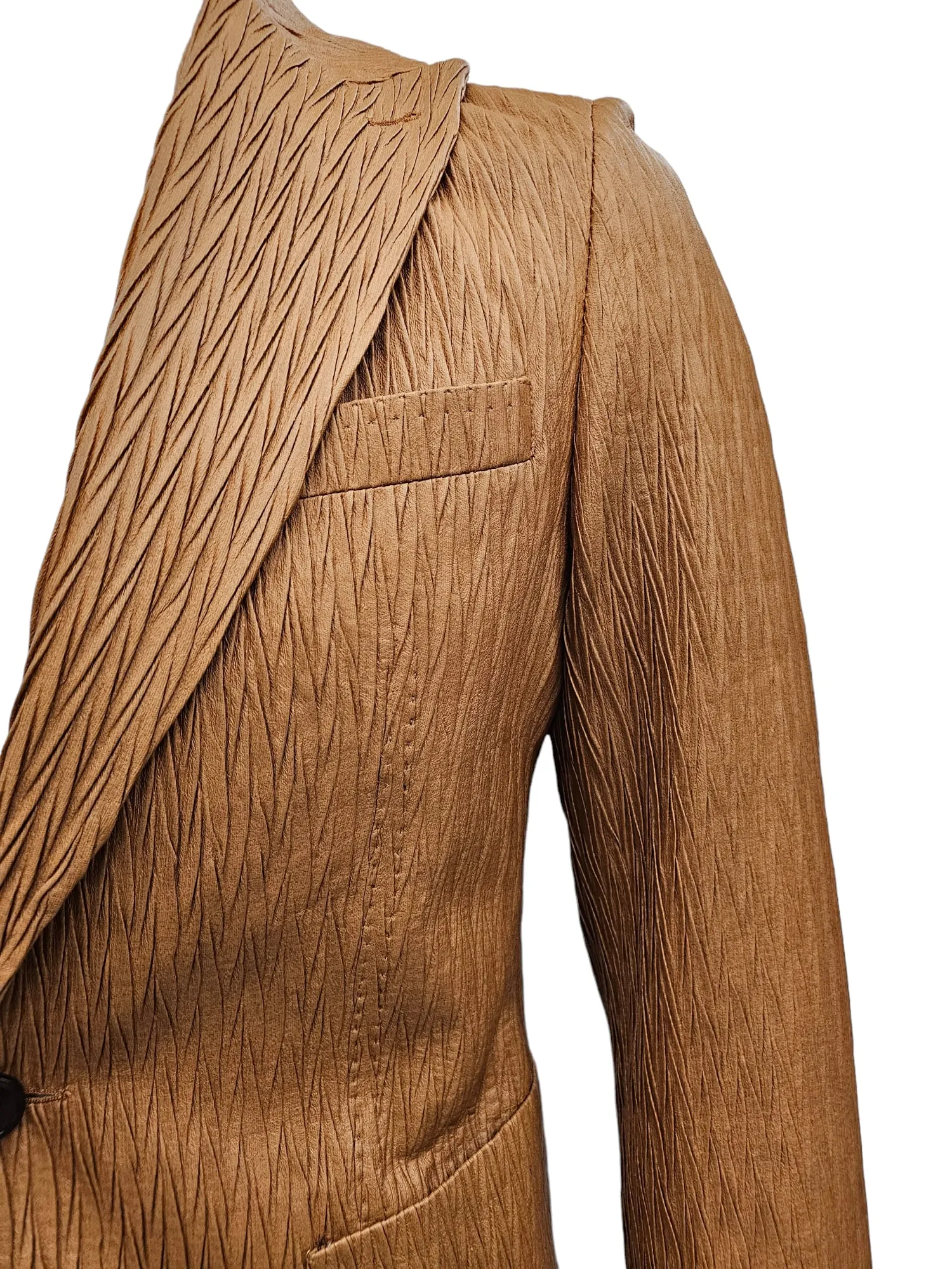 Giovanni Testi 1 Button Pak Lapel Vegan Leather suit GT1P-7496 TAN