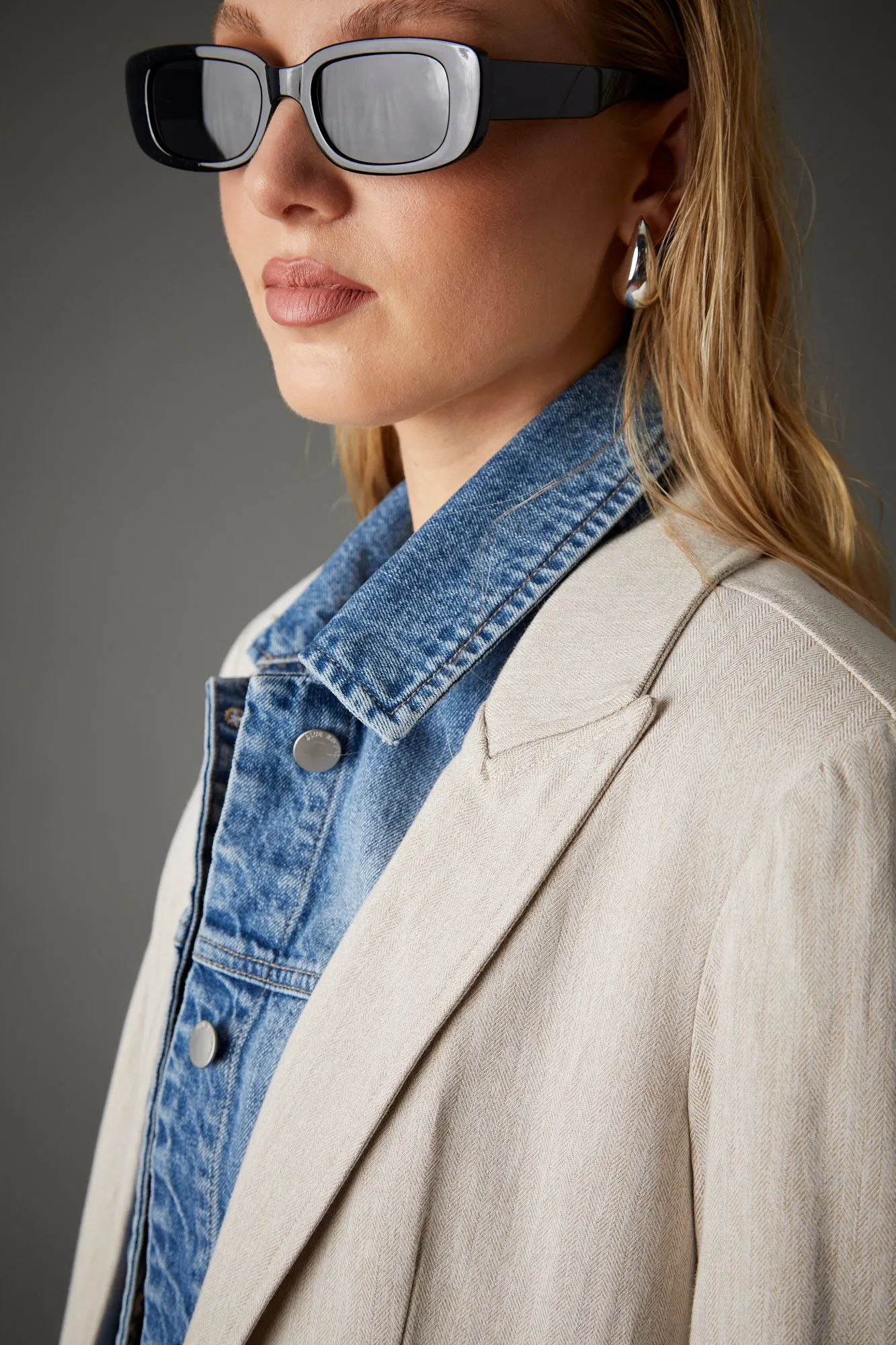 Helen Blazer in Sand Herringbone