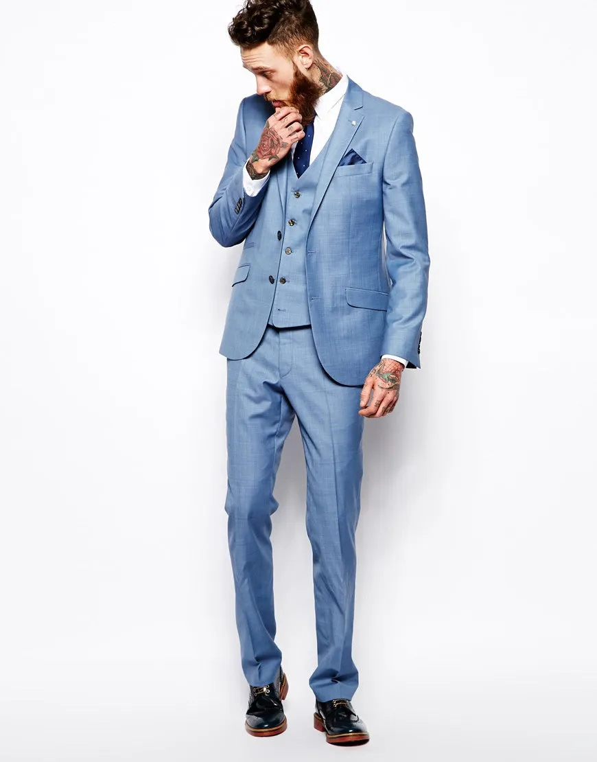 Light Blue Slim Suit Jacket