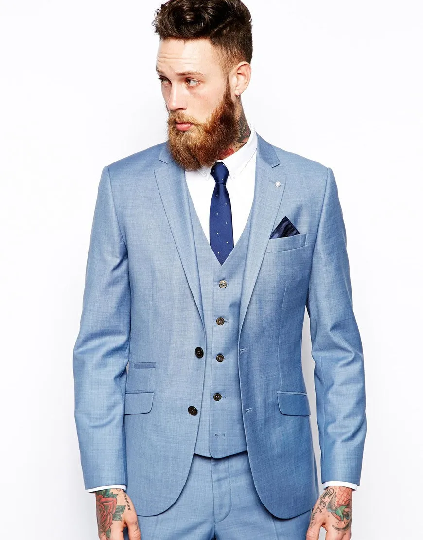 Light Blue Slim Suit Jacket