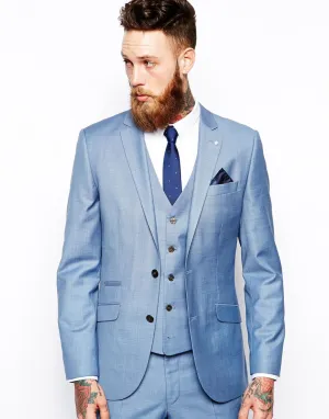 Light Blue Slim Suit Jacket
