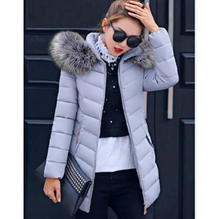 Luexco Women's Bubble Winter Coat Detachable Hood