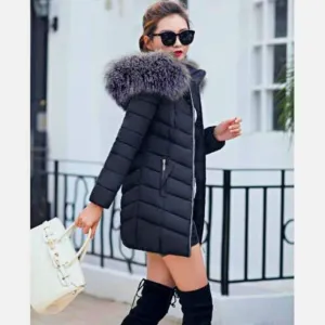 Luexco Women's Bubble Winter Coat Detachable Hood