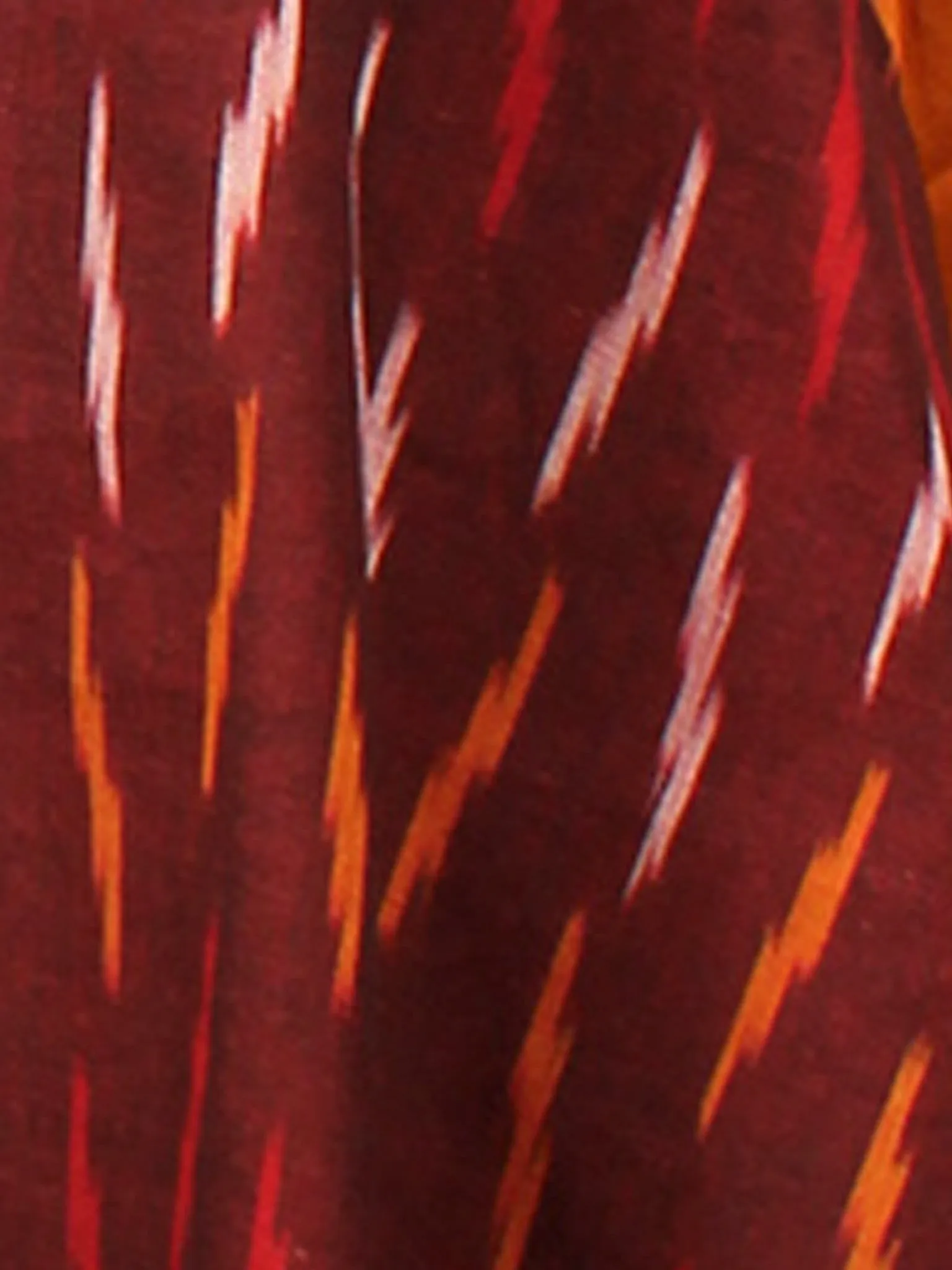 Maroon Yellow White Ikat Handwoven Cotton Suit Fabric Set of 3 - S1002027