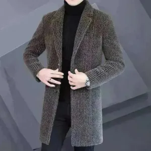 Men's  Elegant Duster Mid-length Slim-fit Woolen Coat