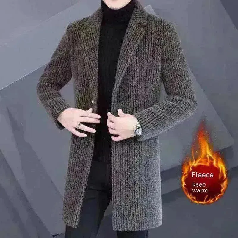 Men's  Elegant Duster Mid-length Slim-fit Woolen Coat
