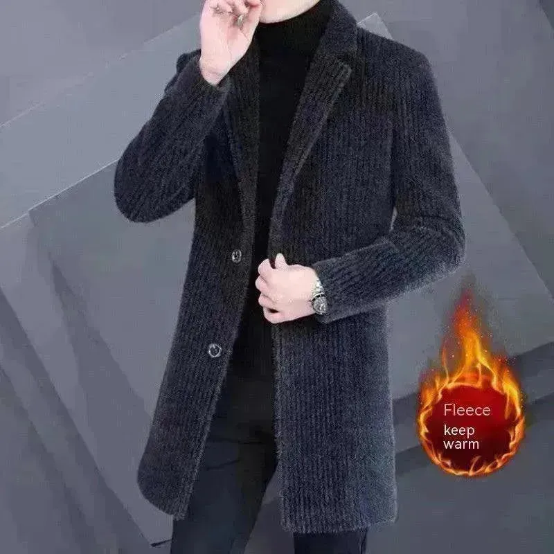 Men's  Elegant Duster Mid-length Slim-fit Woolen Coat