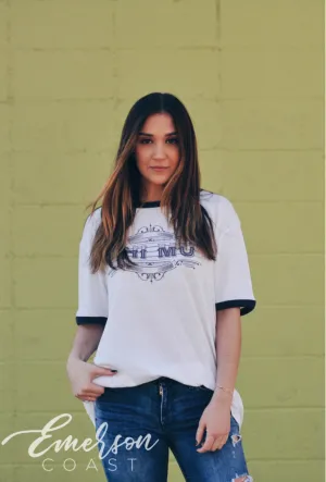 Phi Mu Navy Ringer Tee