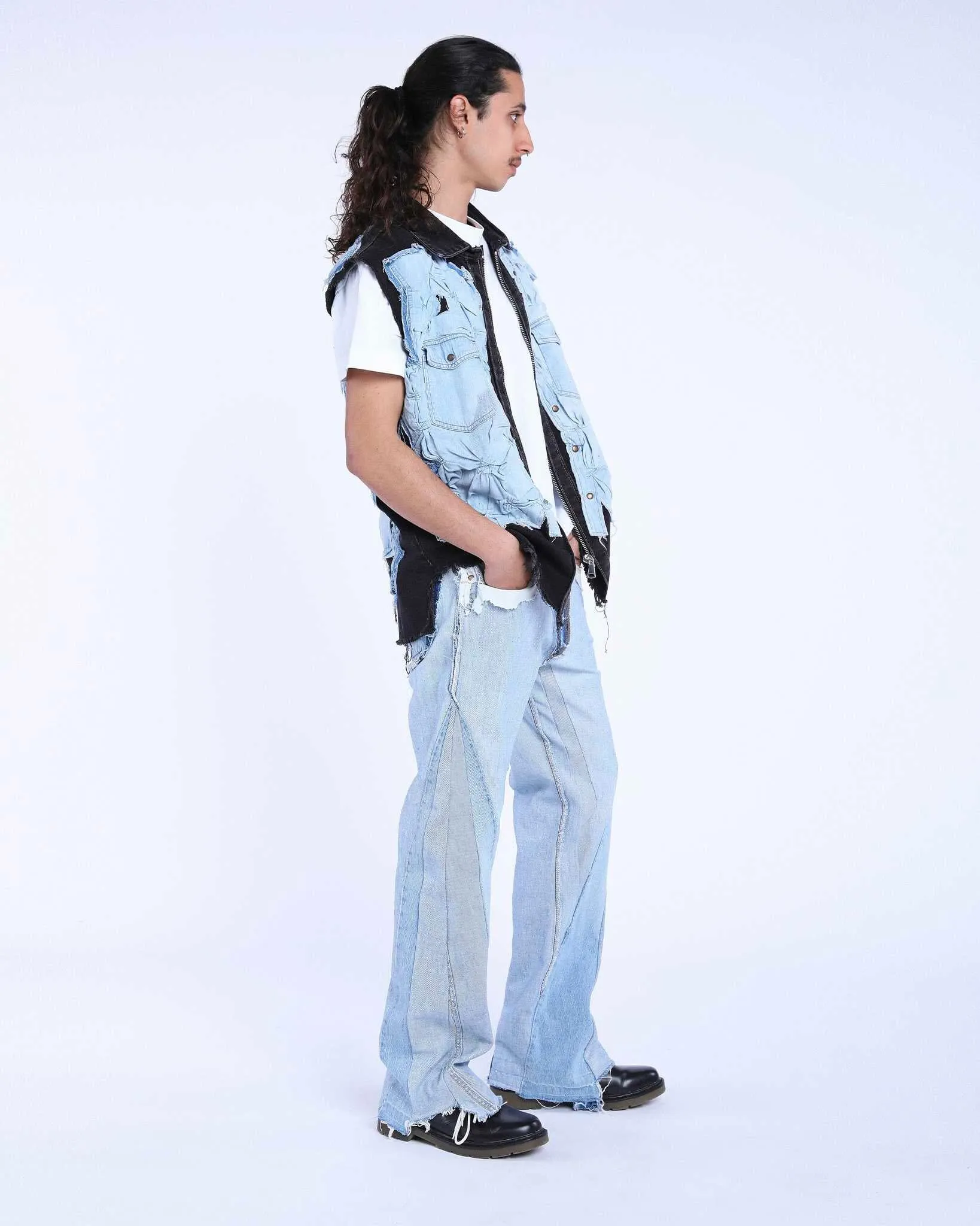 Shirt Over Denim Sleeveless