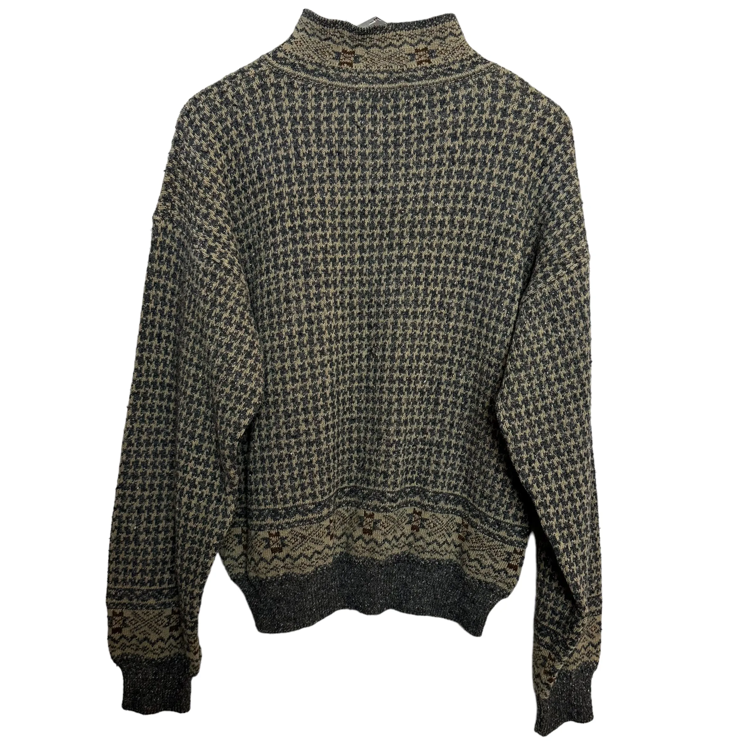 Vintage 90s TSR Outdoors Half Zip Grandpa Sweater Chunky Knit Pullover Medium