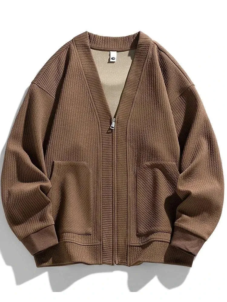 Winter cardigan sweater with zipper