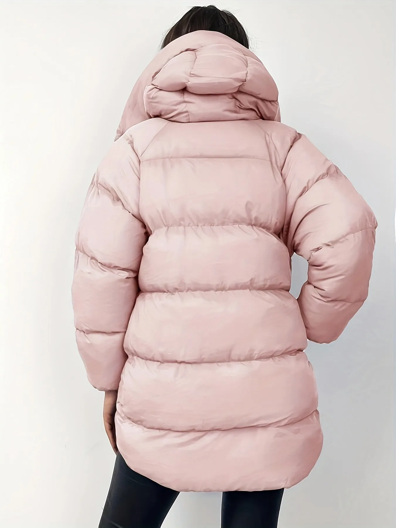 Women's Casual Warm Solid Colour Zip-up Fluffy Winter Coat | Perfect for Outdoor Activities
