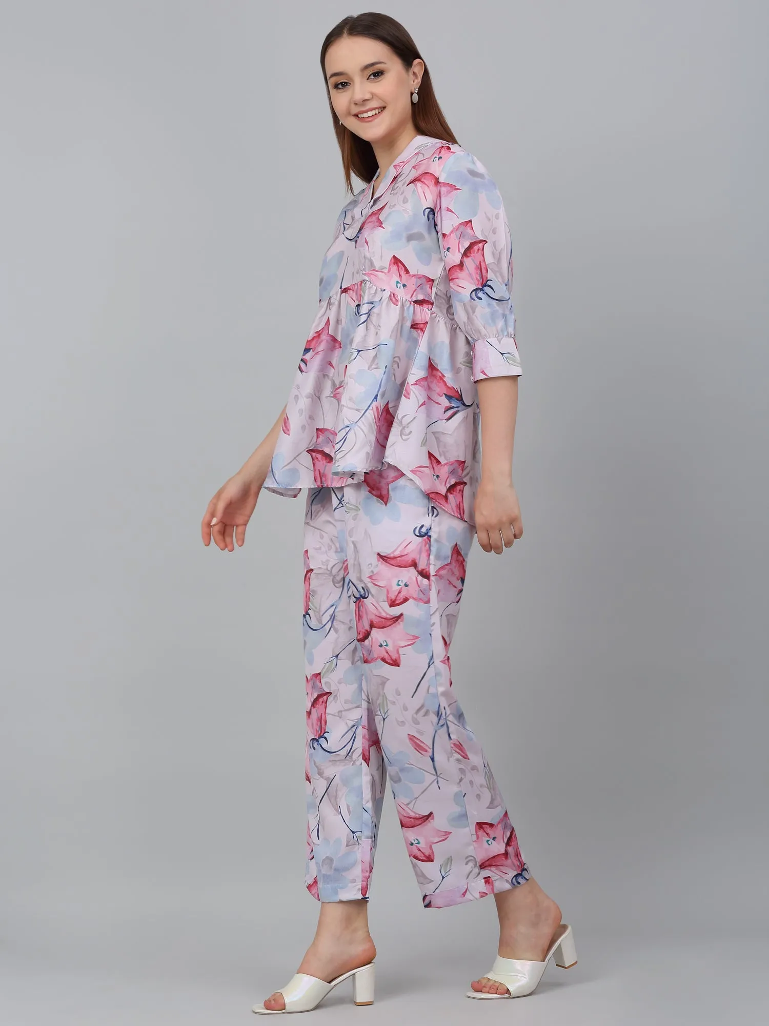 Women's Multicolor Printed Casual Co-Ord Set